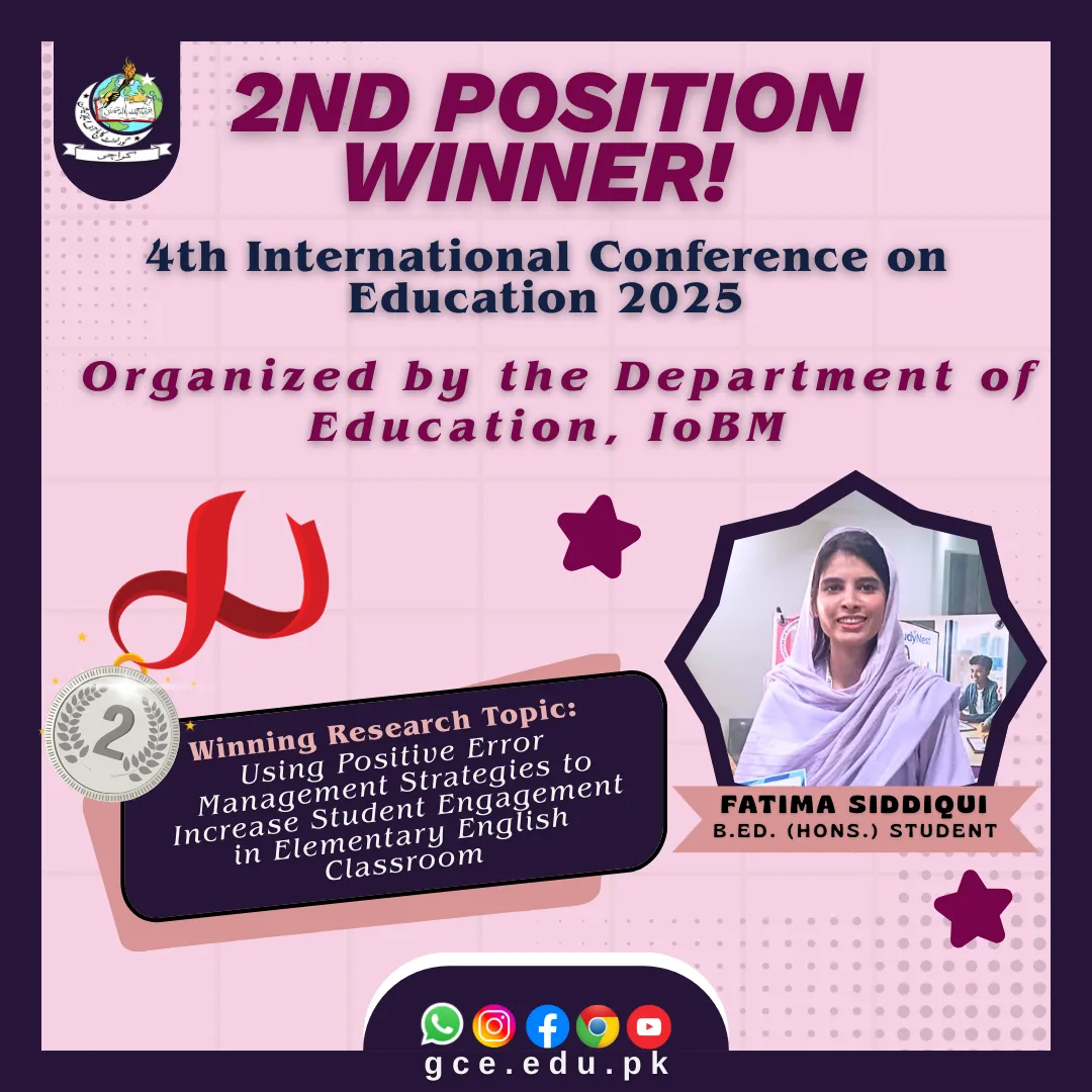 Fatima Siddiqui — 4th International Conference on Education 2025