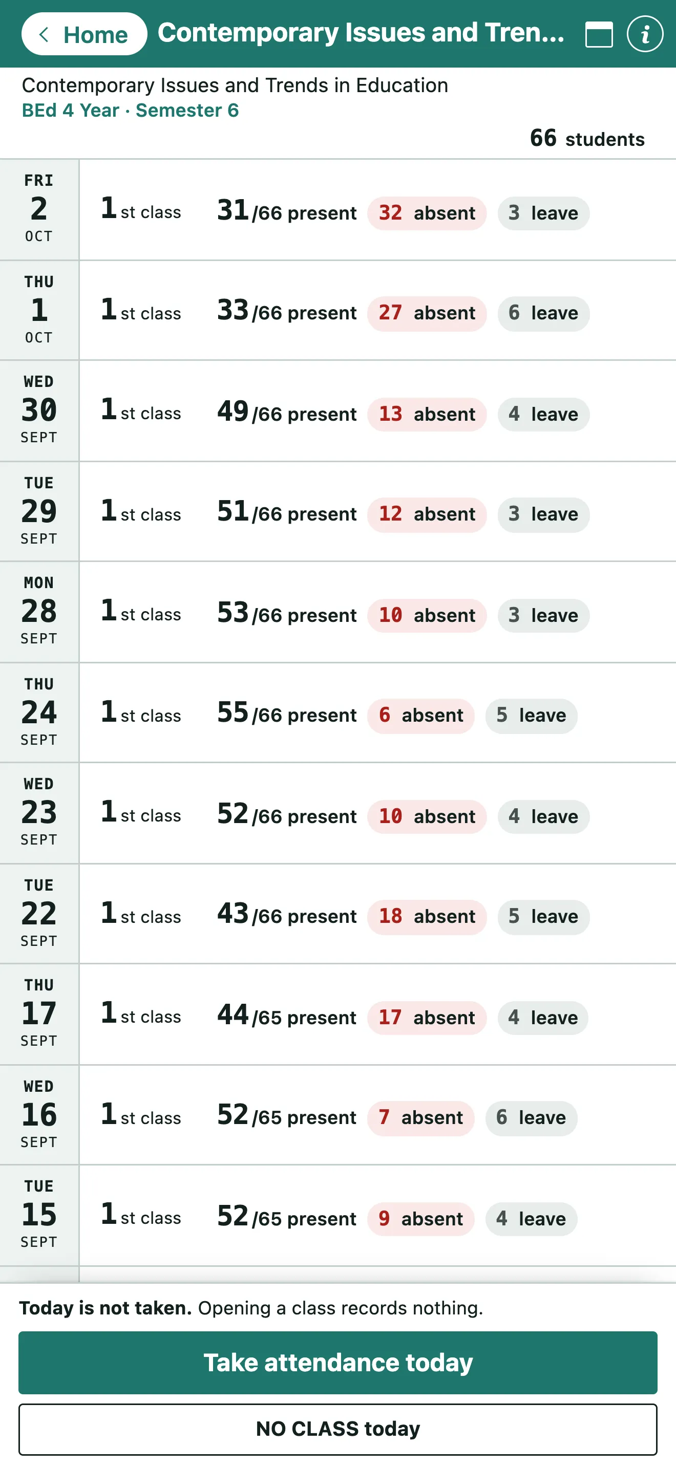 Digital Attendance — Teacher app — photo 2