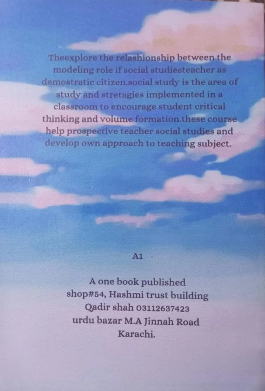 Teaching of Social Studies — back cover