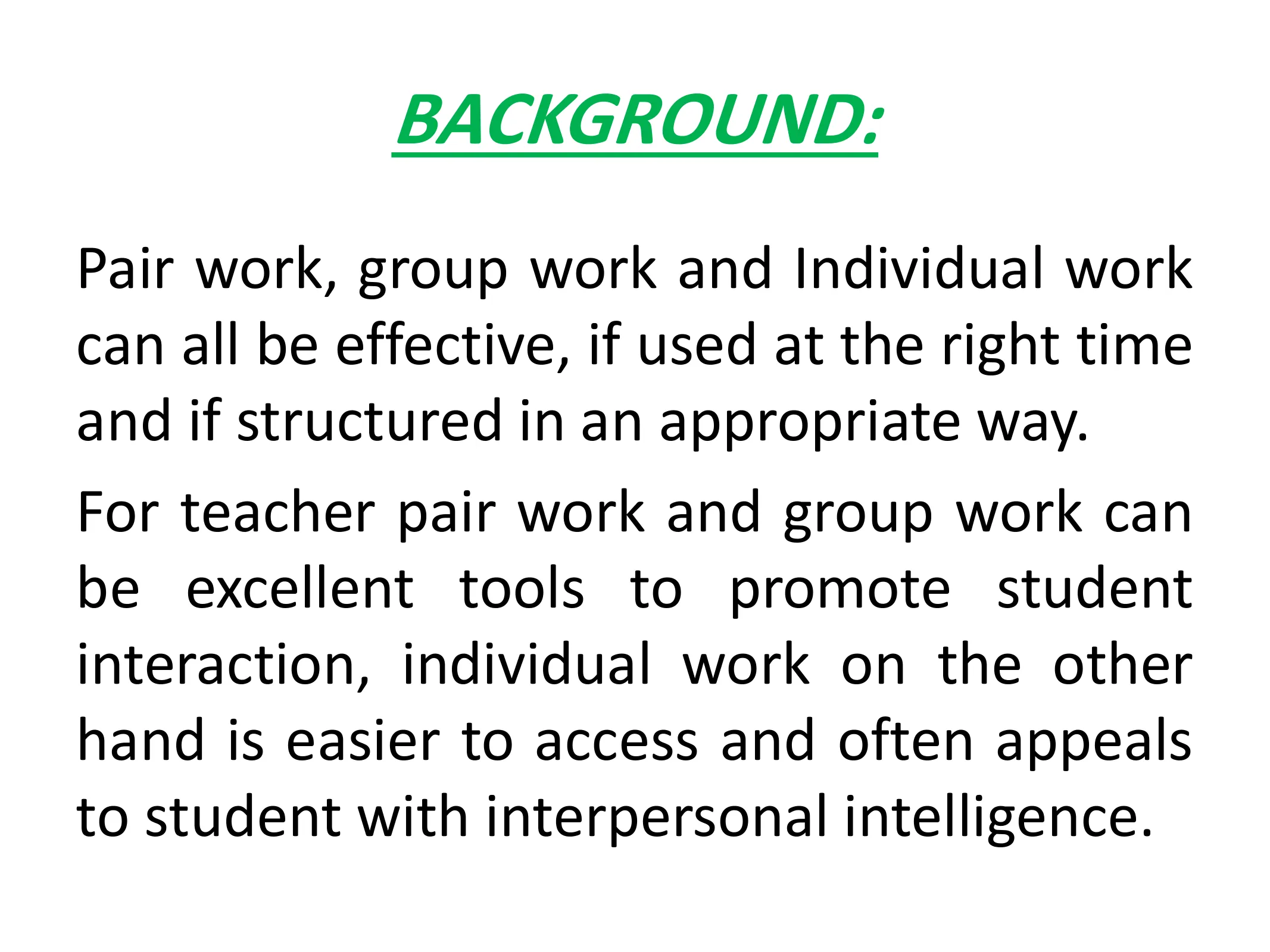 Working with Group and Individuals, page 2