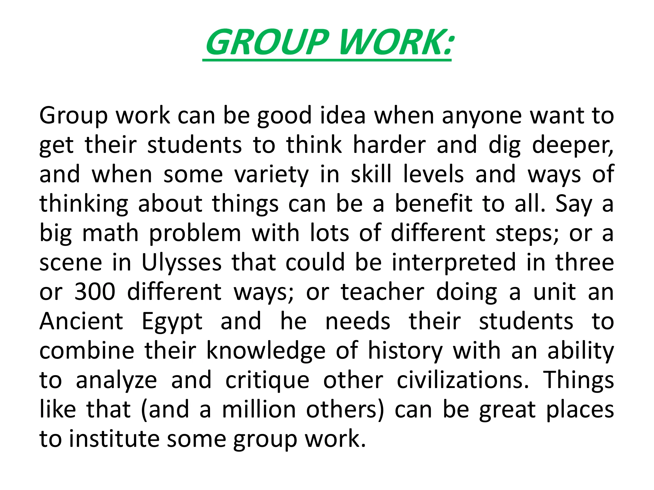 Working with Group and Individuals, page 7