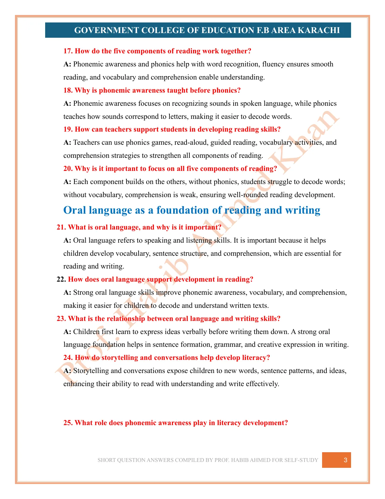 Short Question Answers, page 3