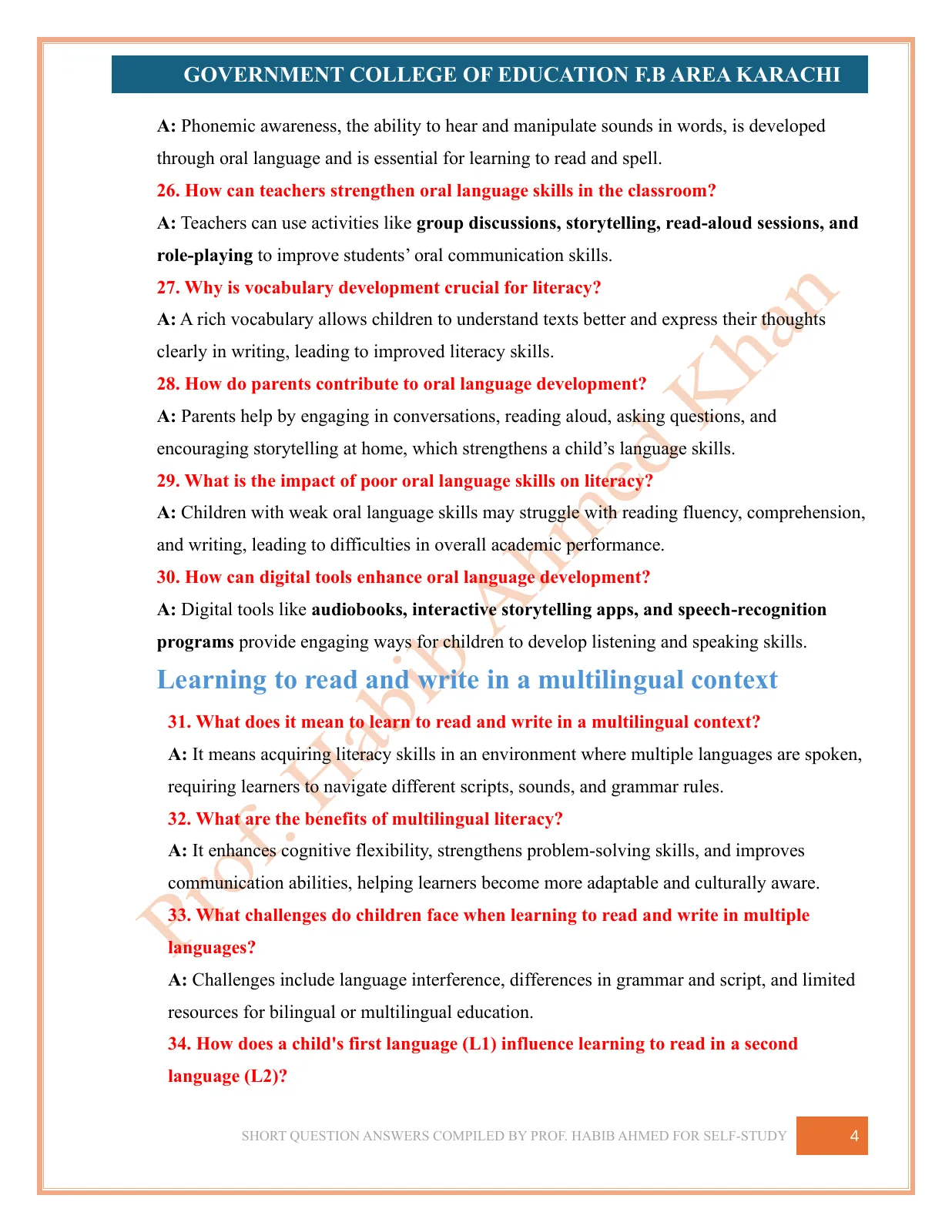 Short Question Answers, page 4