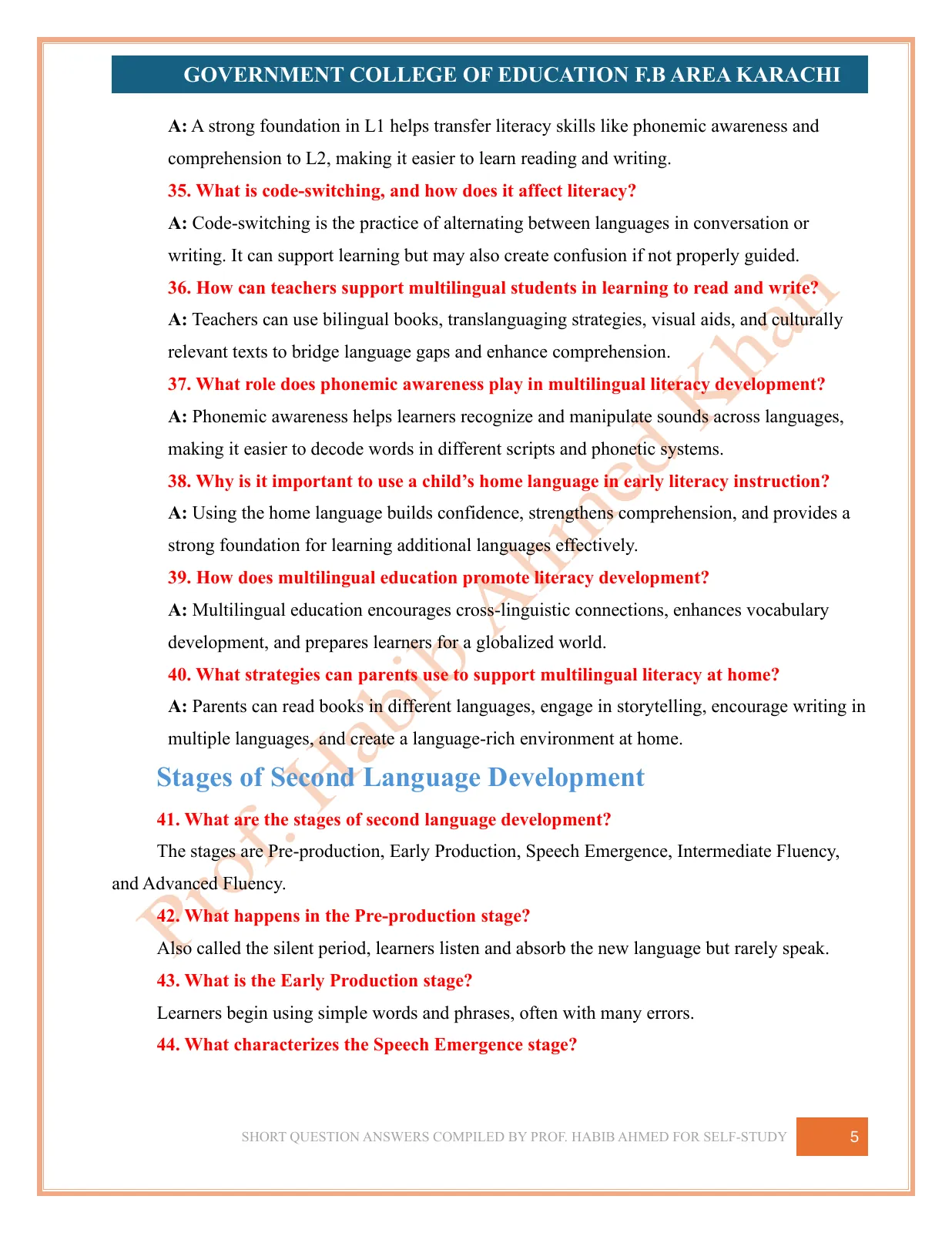 Short Question Answers, page 5