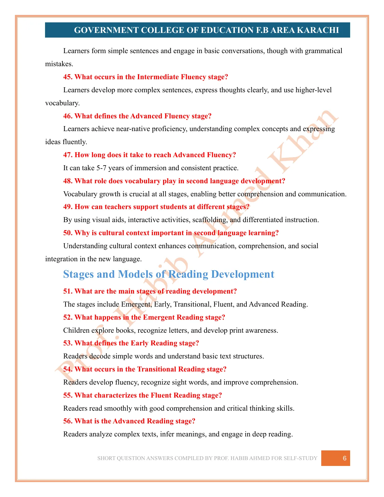 Short Question Answers, page 6