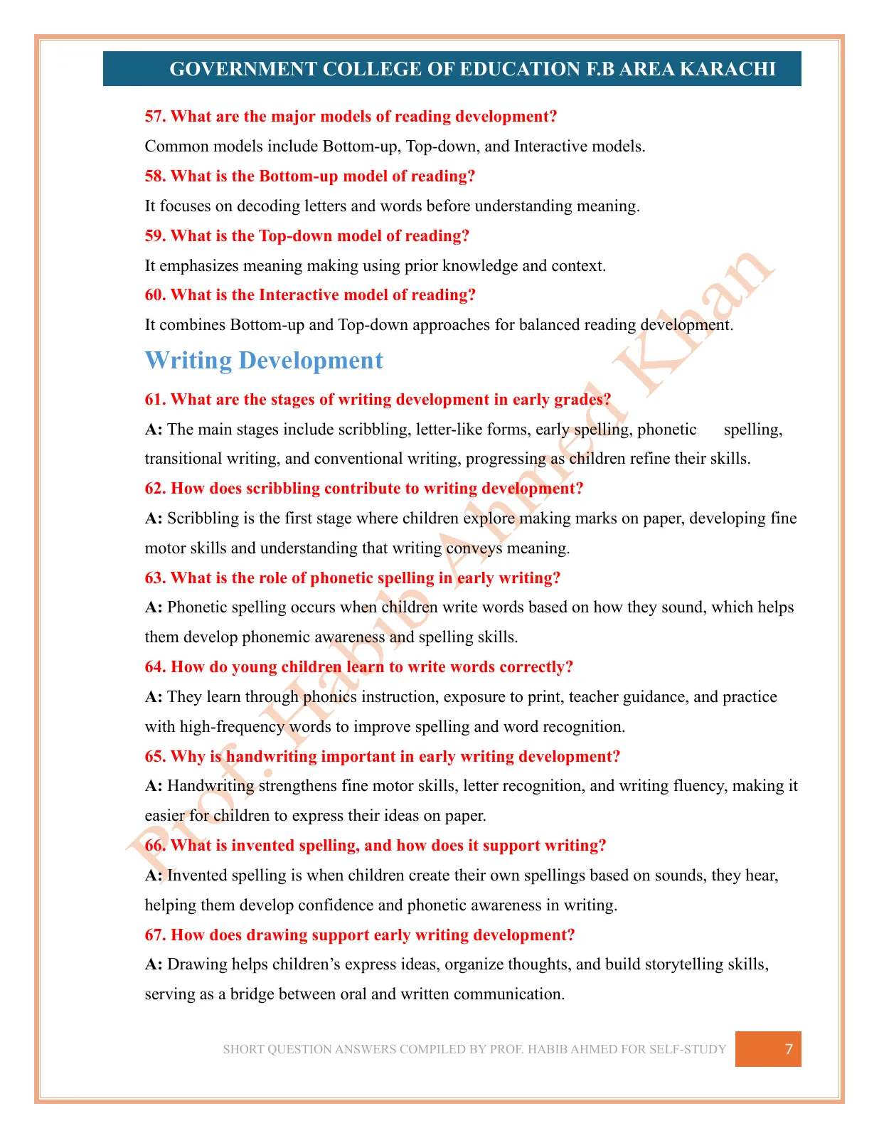 Short Question Answers, page 7