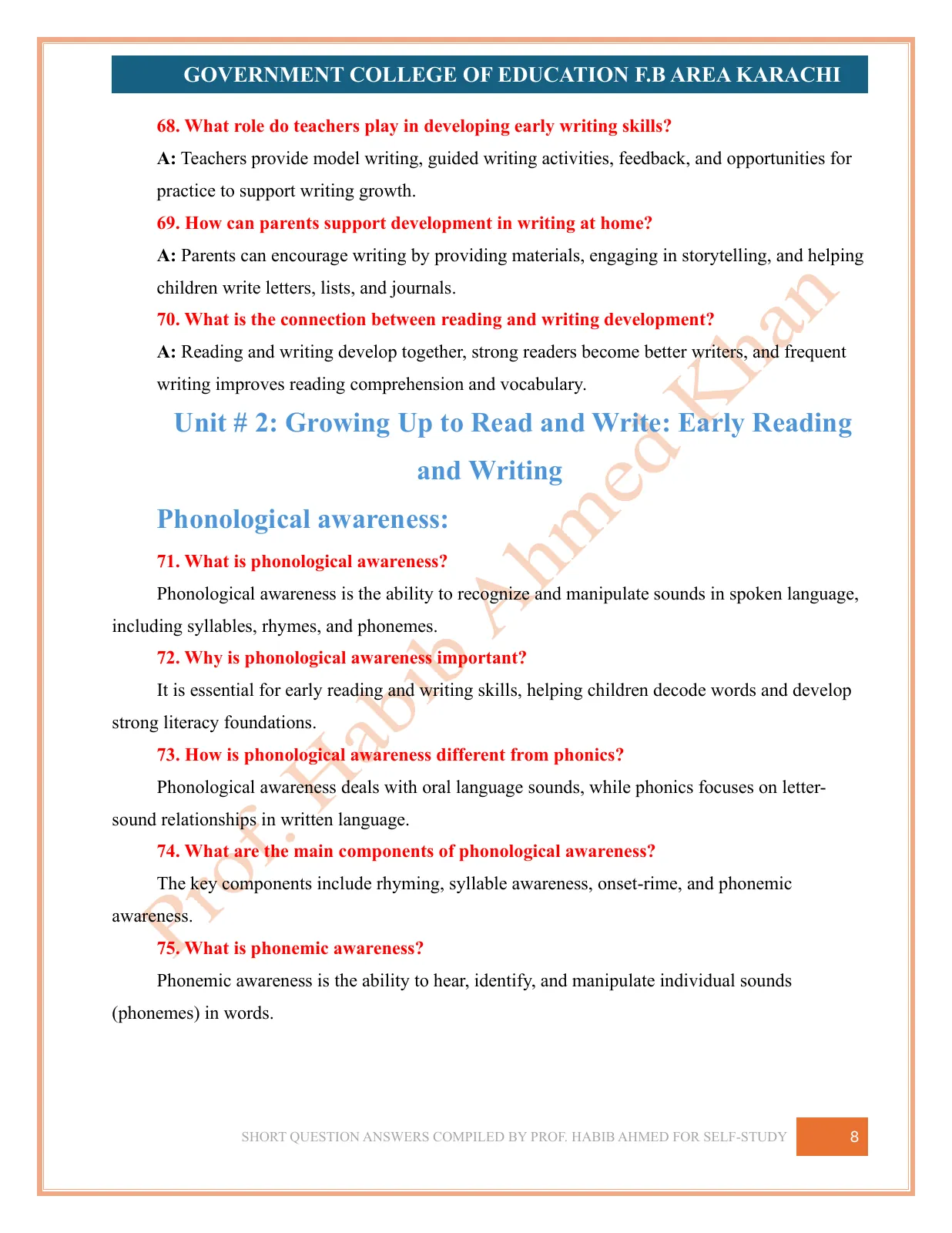Short Question Answers, page 8