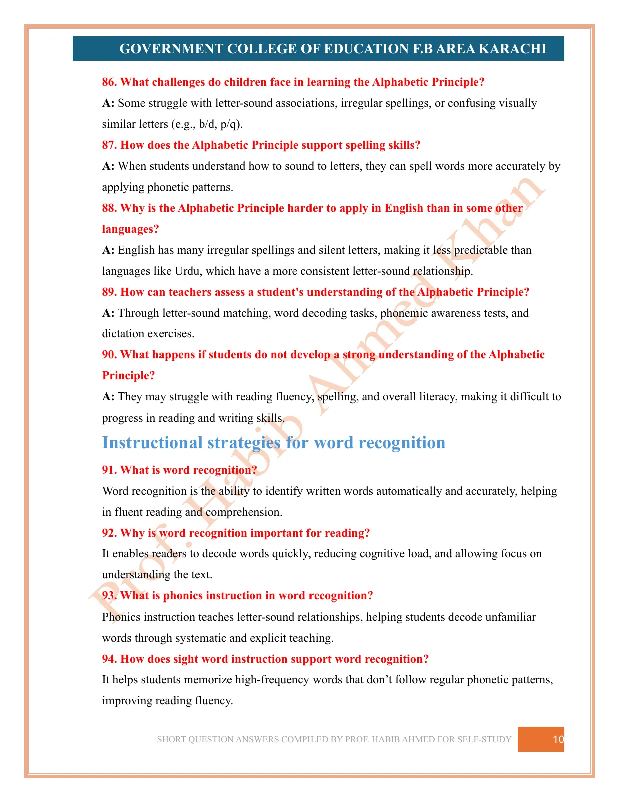 Short Question Answers, page 10