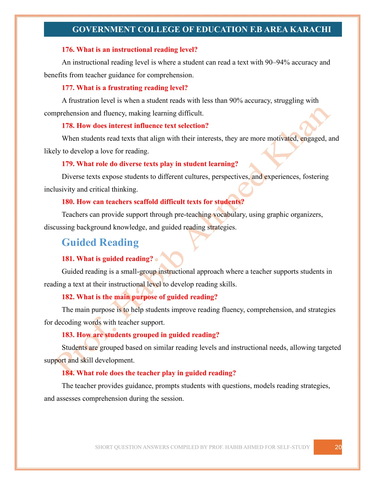 Short Question Answers, page 20