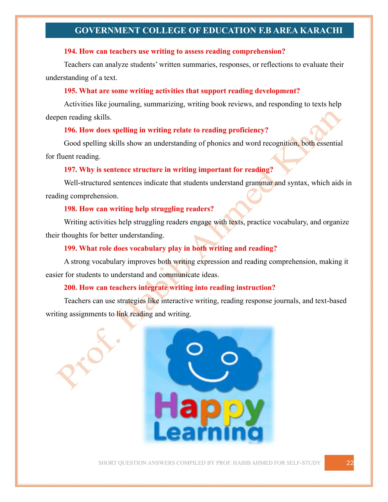 Short Question Answers, page 22