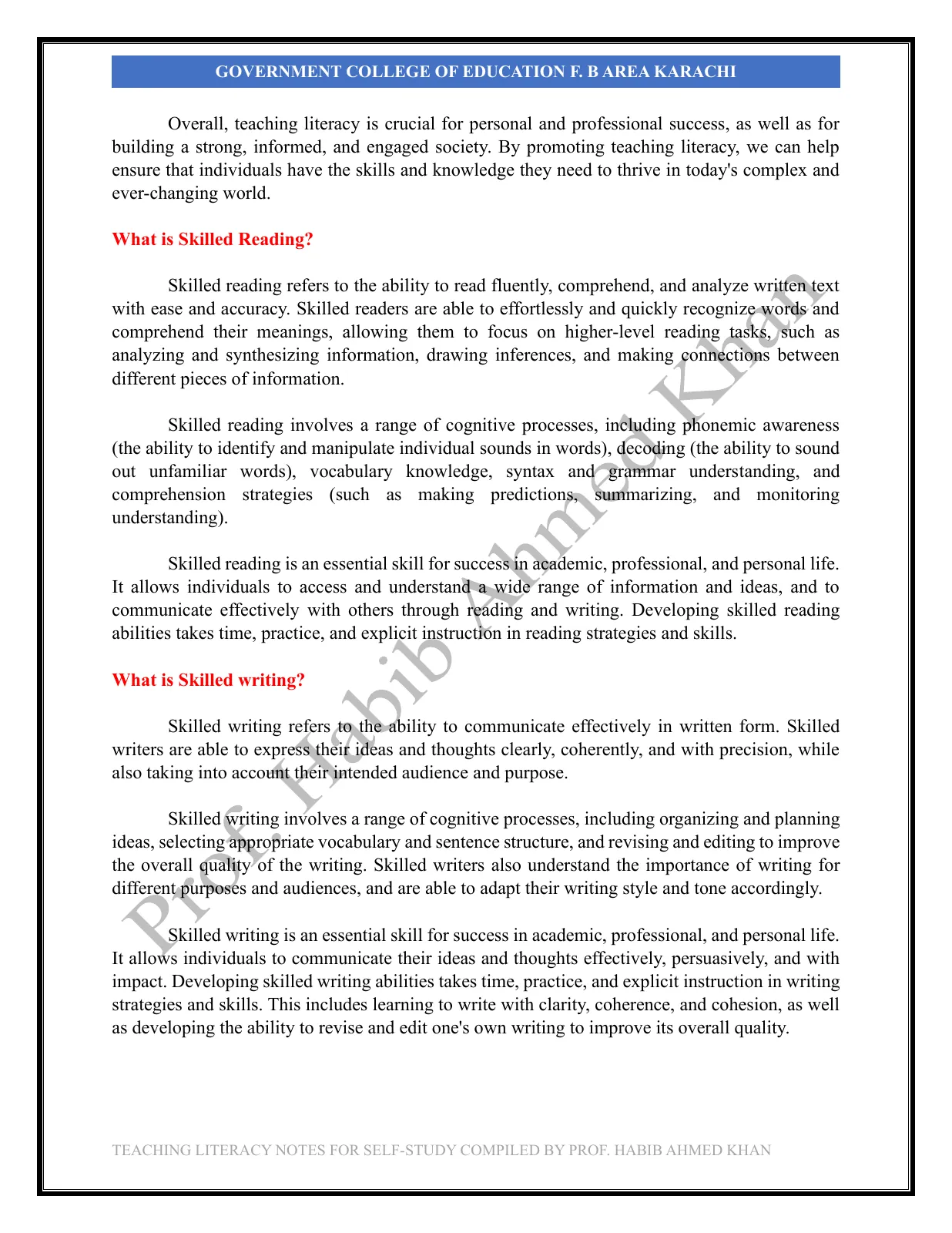 Teaching Literacy Skills, page 3